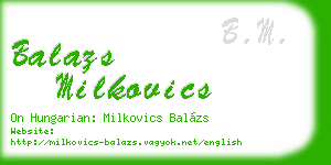 balazs milkovics business card