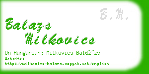 balazs milkovics business card
